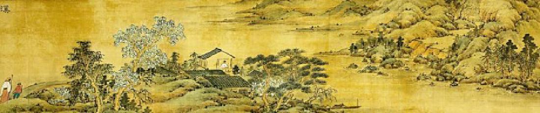 CHINESE HAND PAINTED SCROLL OF A  LANDSCAPE (1 of 4)