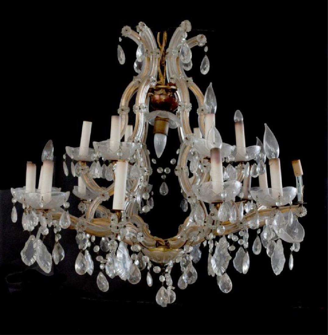 LARGE 19-LIGHT CUT GLASS CHANDELIER (1 of 1)
