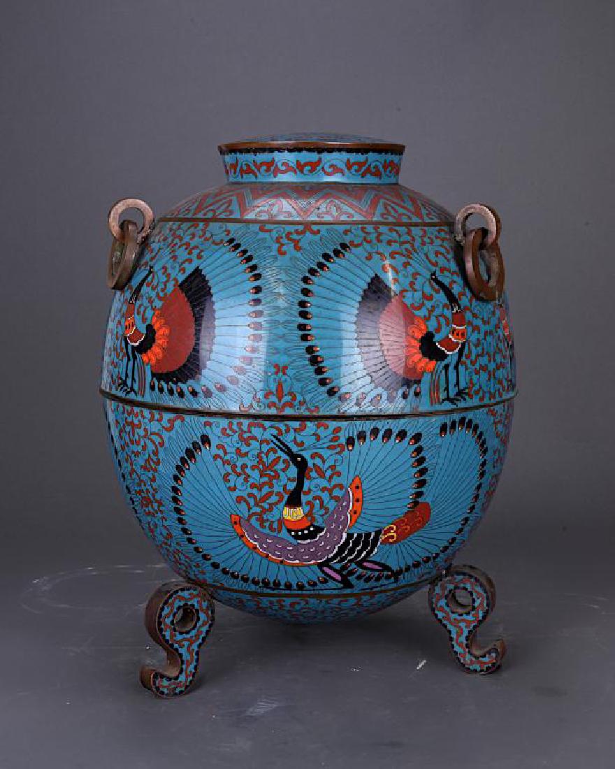 UNUSUAL LARGE CHINESE CLOISONNE CENSER (1 of 1)