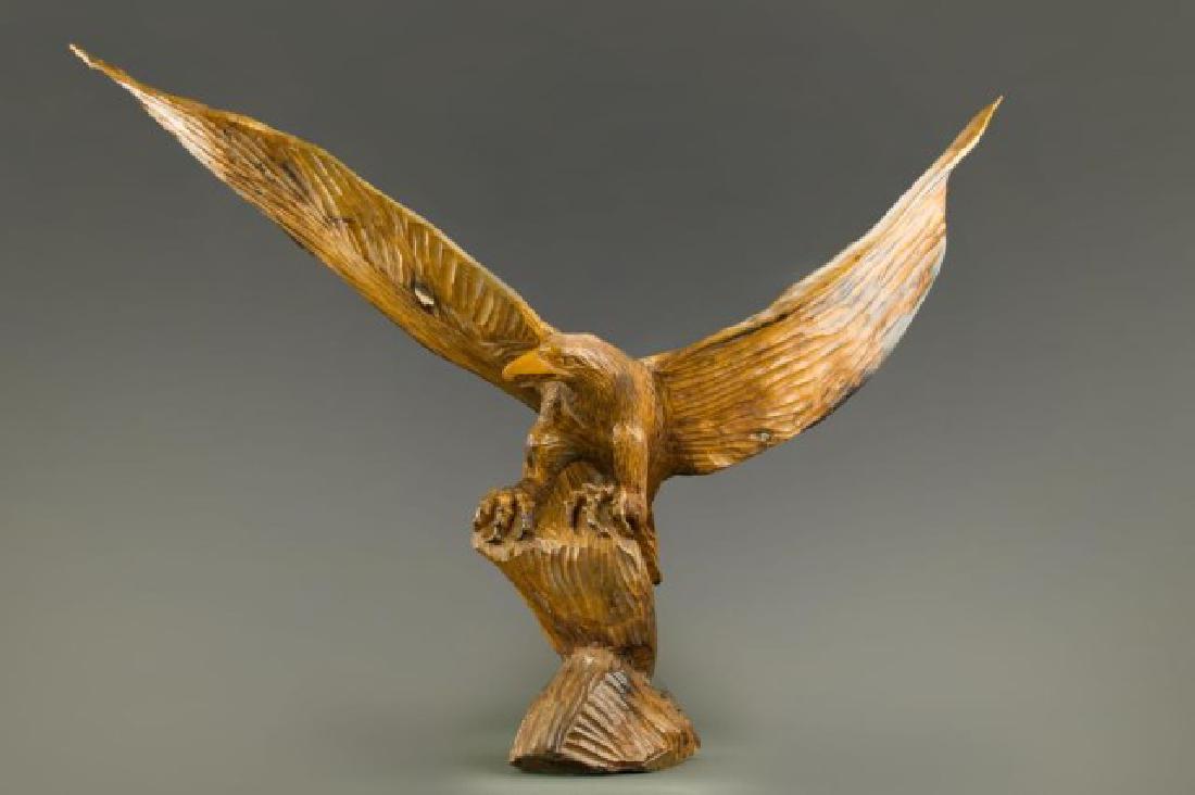 CHINESE CARVED ROOT WOOD FIGURE OF AN EAGLE (1 of 3)