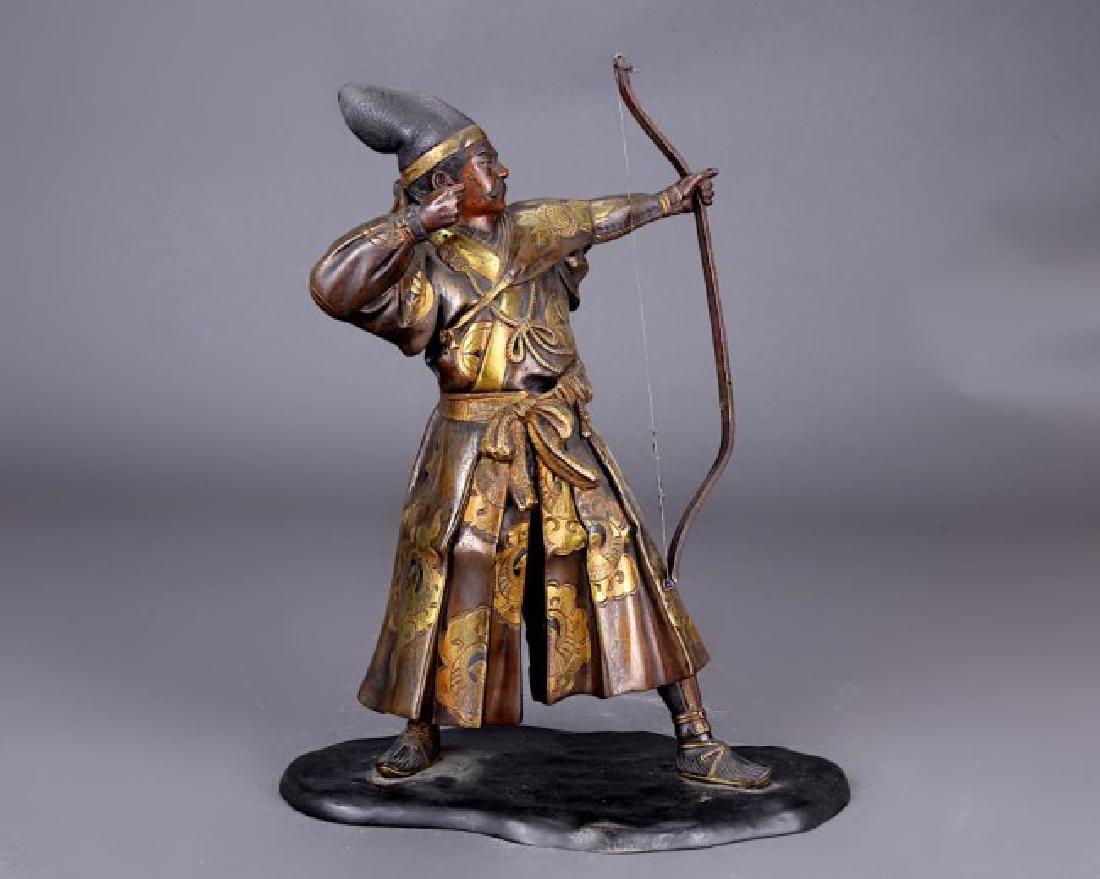 JAPANESE GILT BRONZE SAMURAI ARCHER (1 of 4)