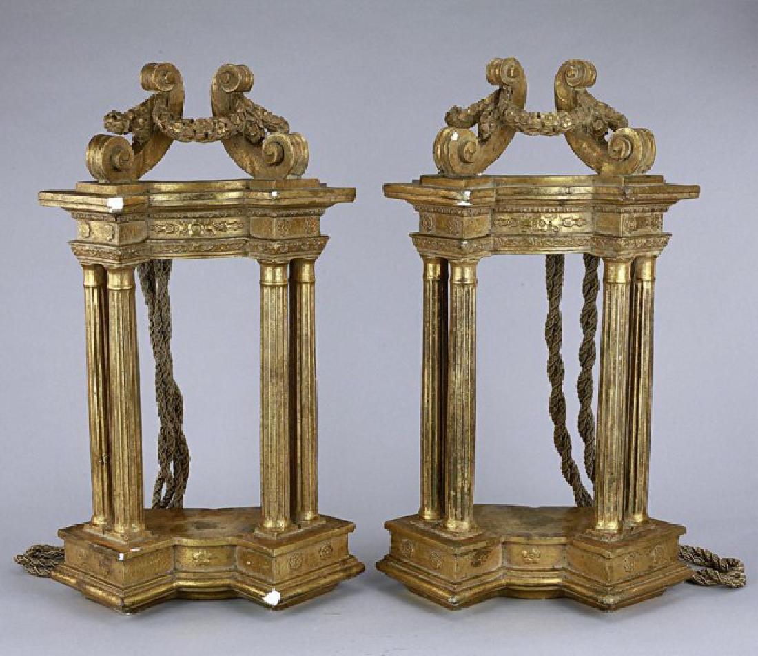 PAIR OF FRENCH GILT CHALK WALL HANGERS (1 of 4)