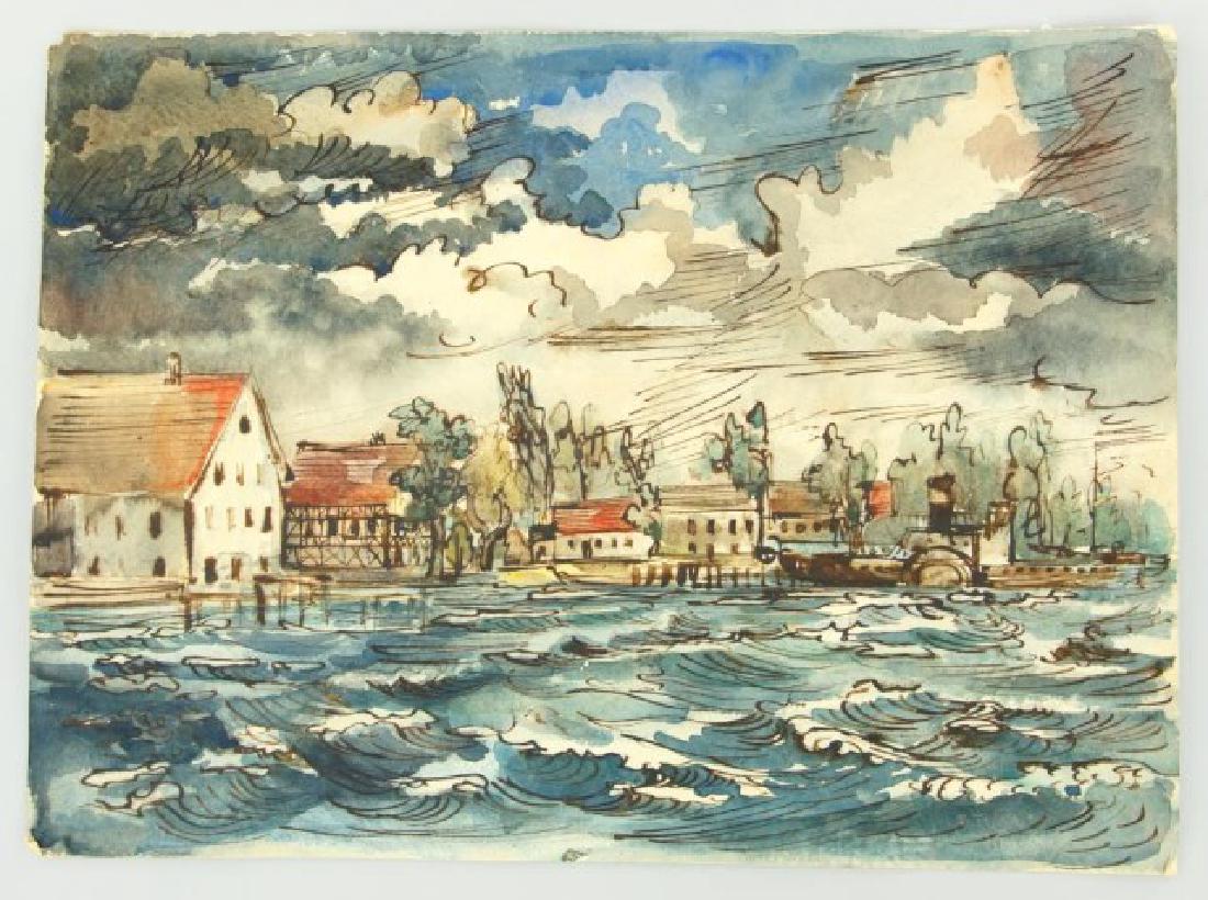 WATERCOLOR PAINTING ATTRIBUTED TO FRITZ W. FAISS (1 of 5)