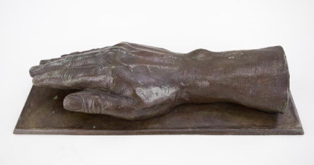 AUGUSTE RODIN CAST BRONZE SCULPTURE OF A HAND (1 of 4)