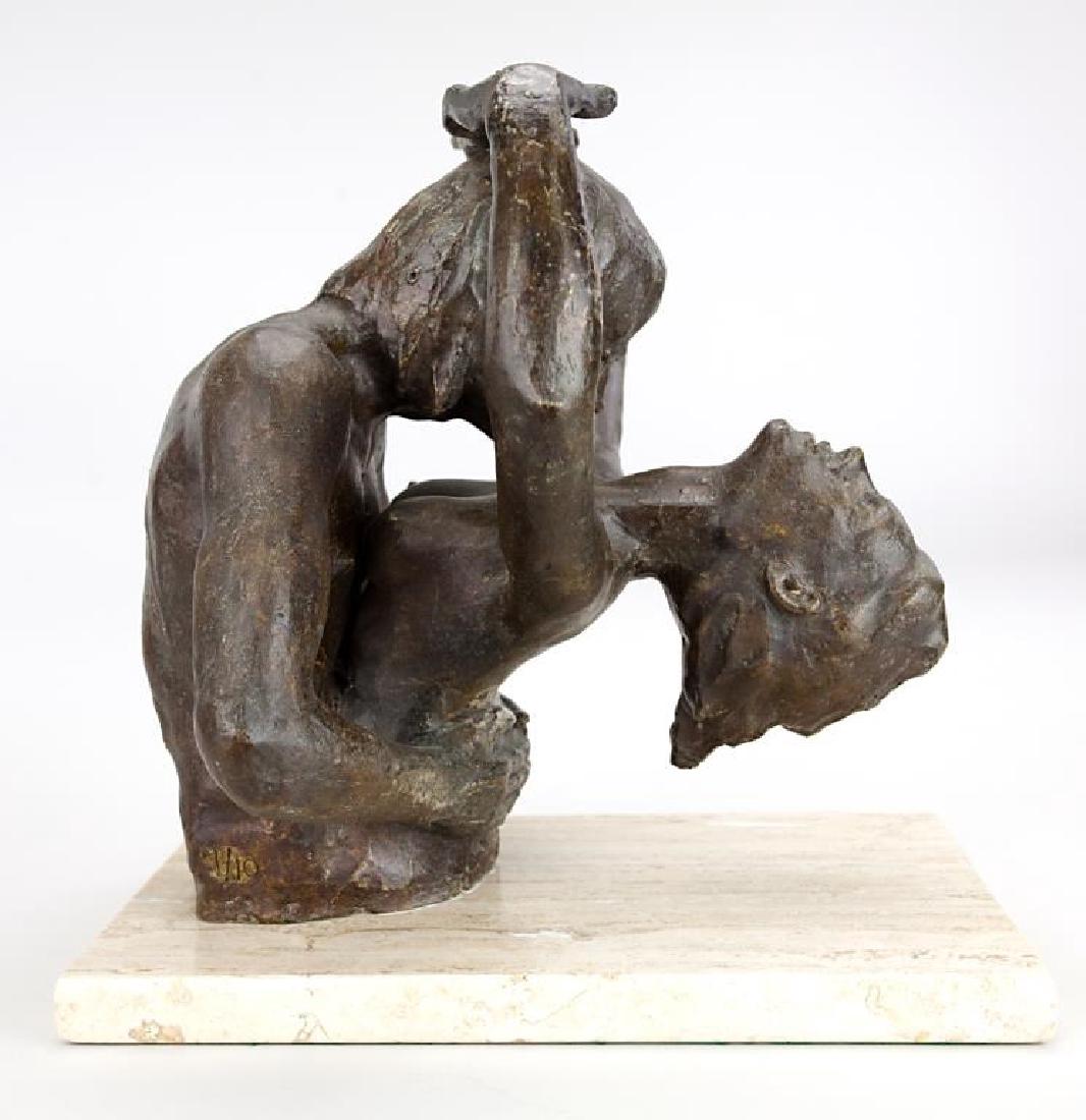 VICTOR SALMONES BRONZE FIGURE ON MARBLE BASE (1 of 5)