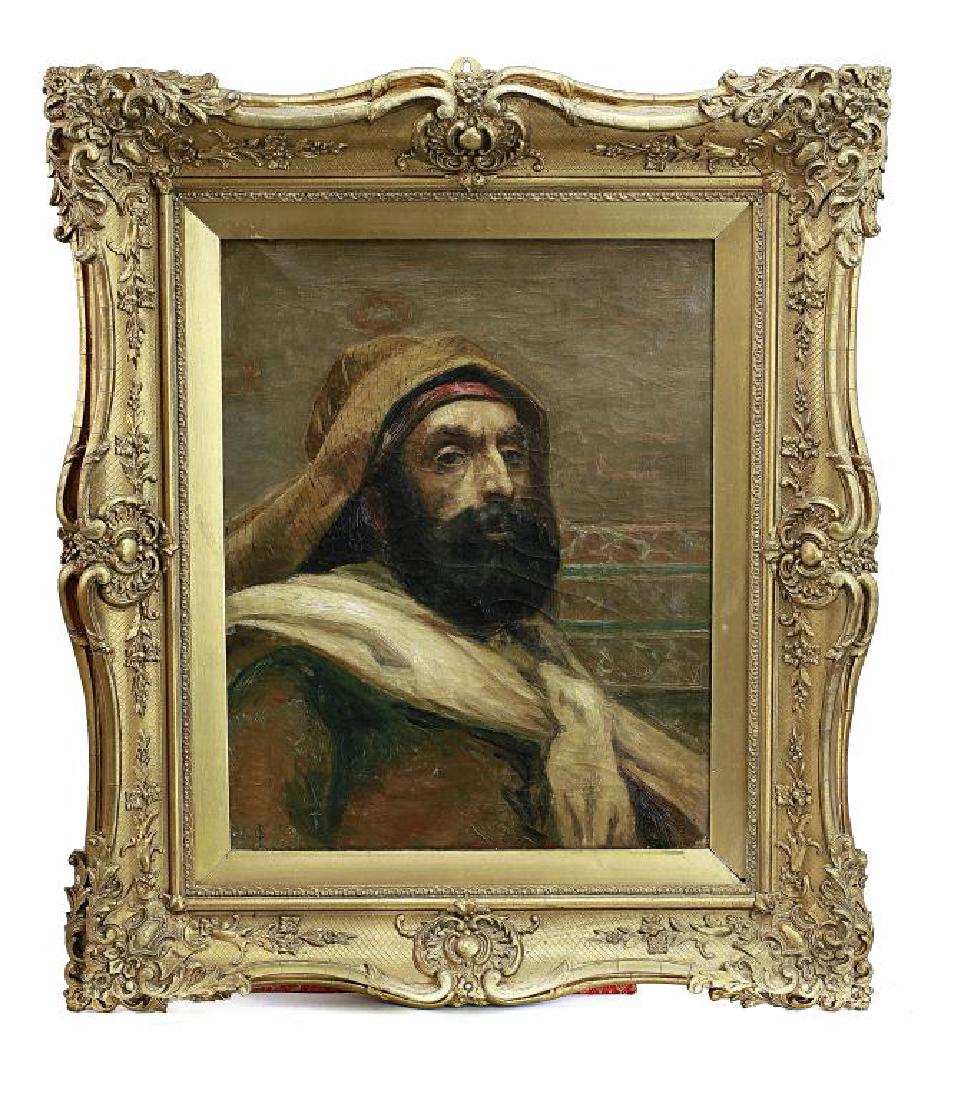 FRAMED OIL PAINTING OF A FISHERMAN (1 of 4)