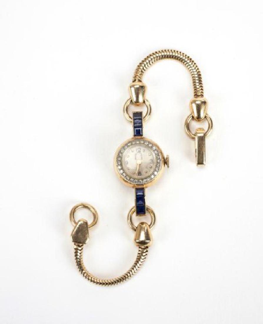 GOLD AND SAPPHIRE LADY'S WATCH (1 of 1)