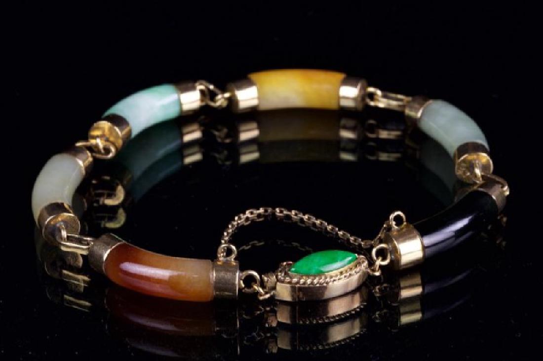 BURMESE JADE BRACELET WITH 14K GOLD (1 of 2)