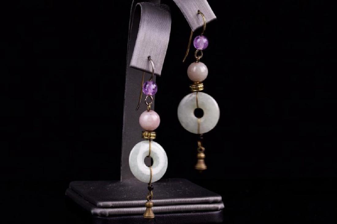 PAIR OF CHINESE WHITE JADE EARRINGS (1 of 1)