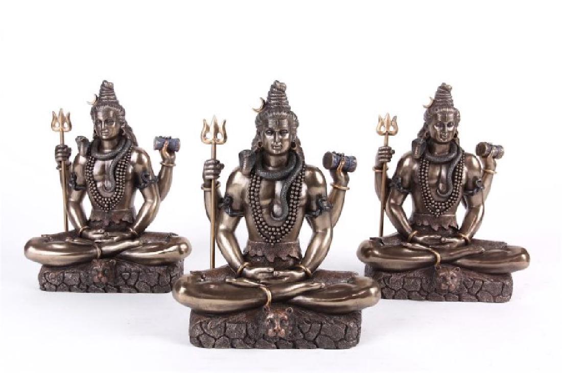 SET OF THREE BRONZE FIGURES OF SHIVA (1 of 2)