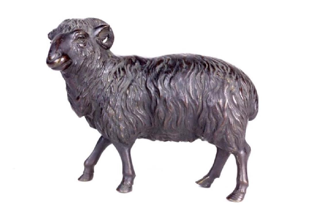 ANTIQUE JAPANESE BRONZE OF RAM (1 of 2)