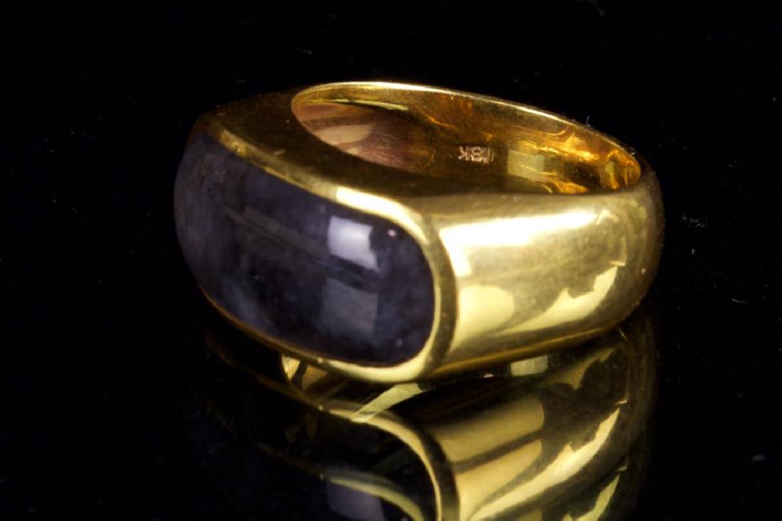 18K GOLD RING WITH BLACK BURMESE JADE (1 of 2)
