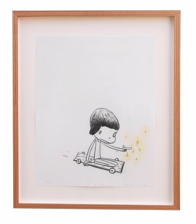 LITHOGRAPH OF A GIRL WITH SKATEBOARD (1 of 6)