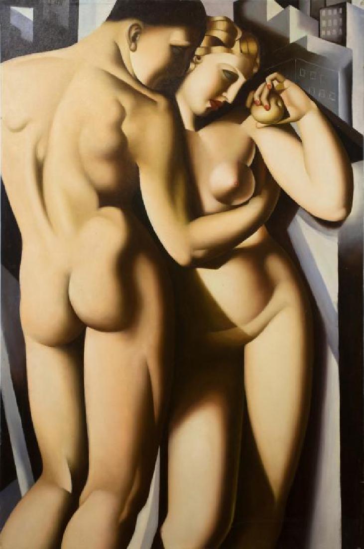 OIL PAINTING OF A COUPLE ON CANVAS (1 of 1)