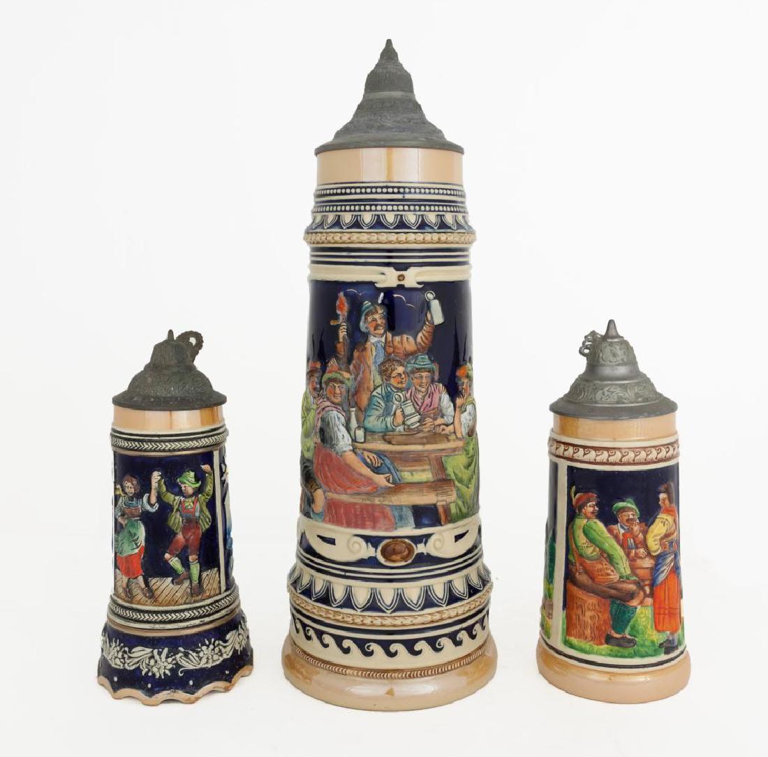 THREE ASSORTED GERMAN BEER STEINS (1 of 2)