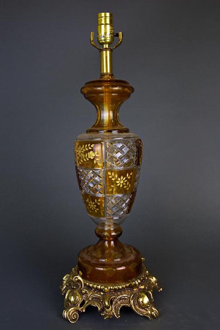 CUT GLASS AND GILTBRONZE LAMP (1 of 1)