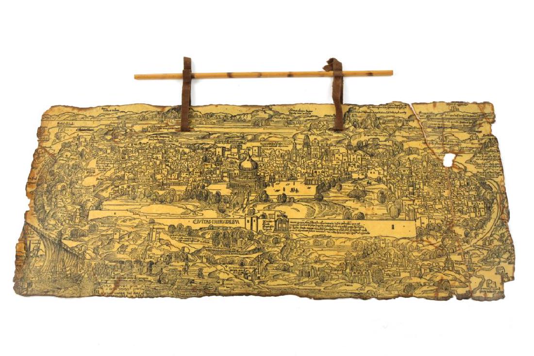 ANTIQUE HANGING JERUSALEM MAP (1 of 2)