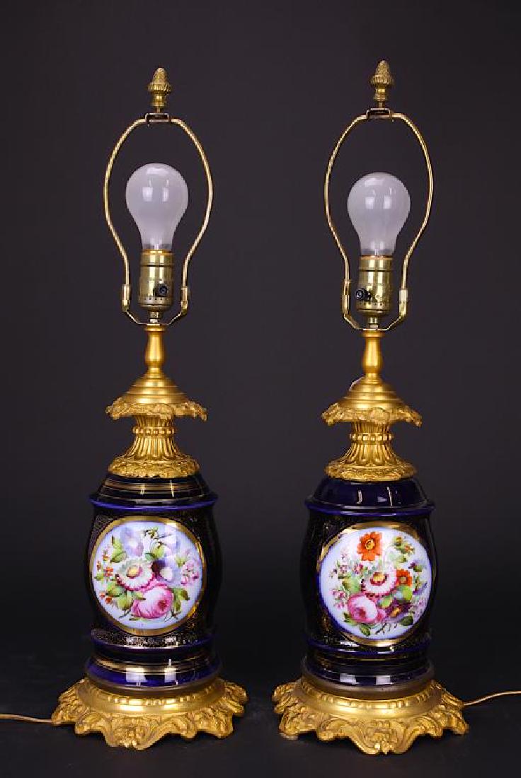 PAIR OF GILT BRONZE MOUNTED PARIS PORCELAIN VASES (1 of 1)