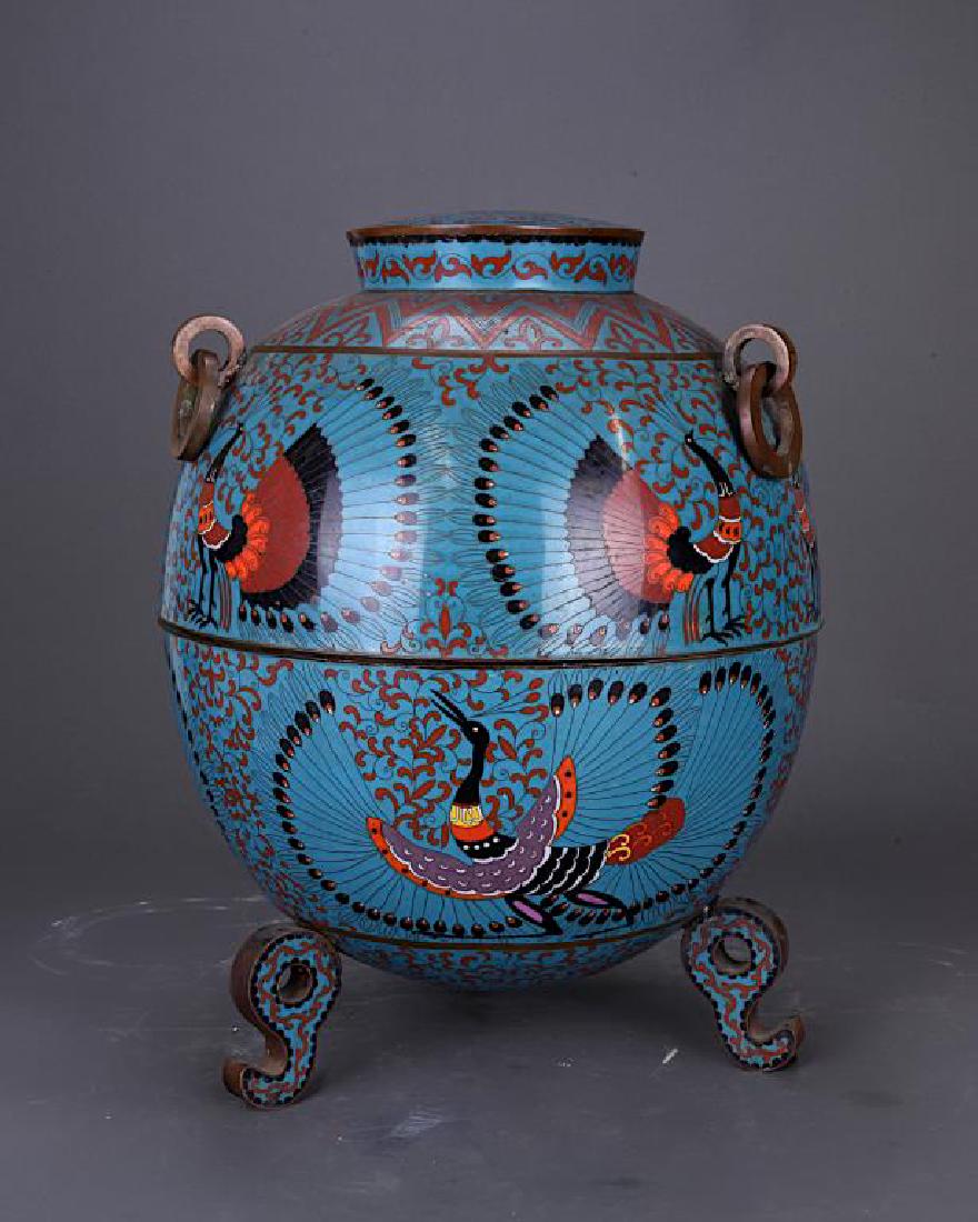 UNUSUAL LARGE CHINESE CLOISONNE CENSER (1 of 1)