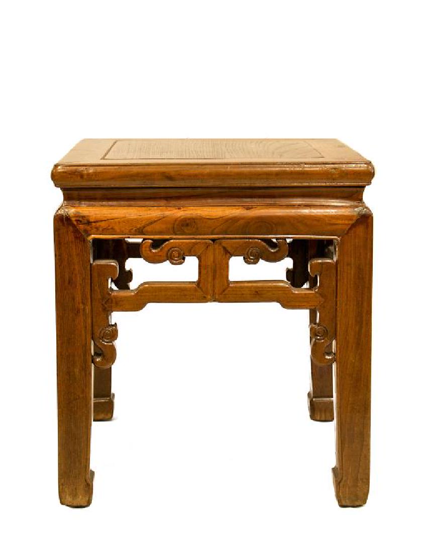 SQUARE CHINESE CARVED HUANGHUALI SIDE TABLE (1 of 3)