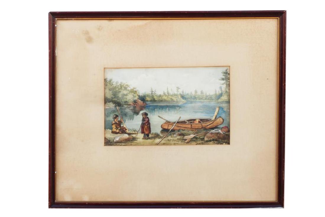 FRAMED PAINTING OF A RIVER WITH TWO PEOPLE (1 of 5)