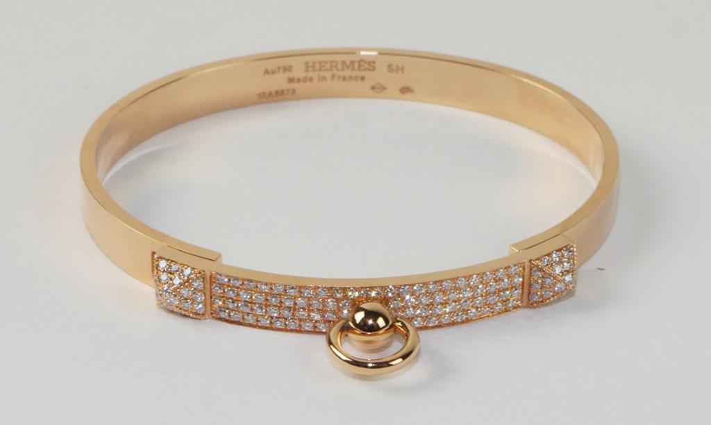 HERMES-STYLE 18K YELLOW GOLD BANGLE (1 of 5)