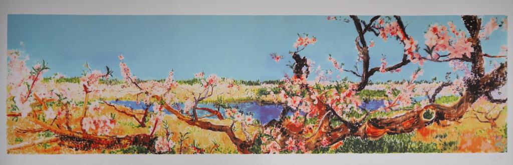 LITHOGRAPH OF "PLUM BLOSSOM": Pencil signed on the bottom, to read 27/100, 2012 and artist's name -- Zhou Chun Ya.