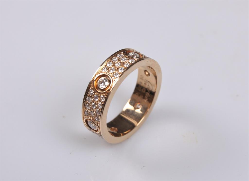 A VINTAGE 18K CARTIER-STYLE ROSE GOLD RING (1 of 2)