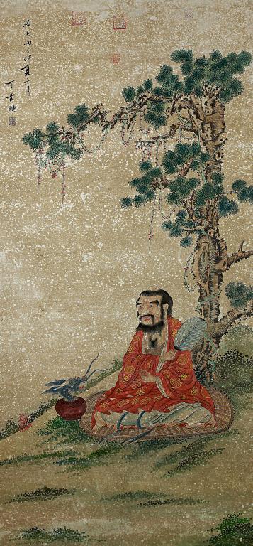 CHINESE SCROLL PAINTING OF AN IMMORTAL (1 of 4)