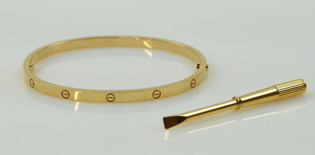 VINTAGE 18K CARTIER-STYLE LOVE BANGLE (1 of 4)