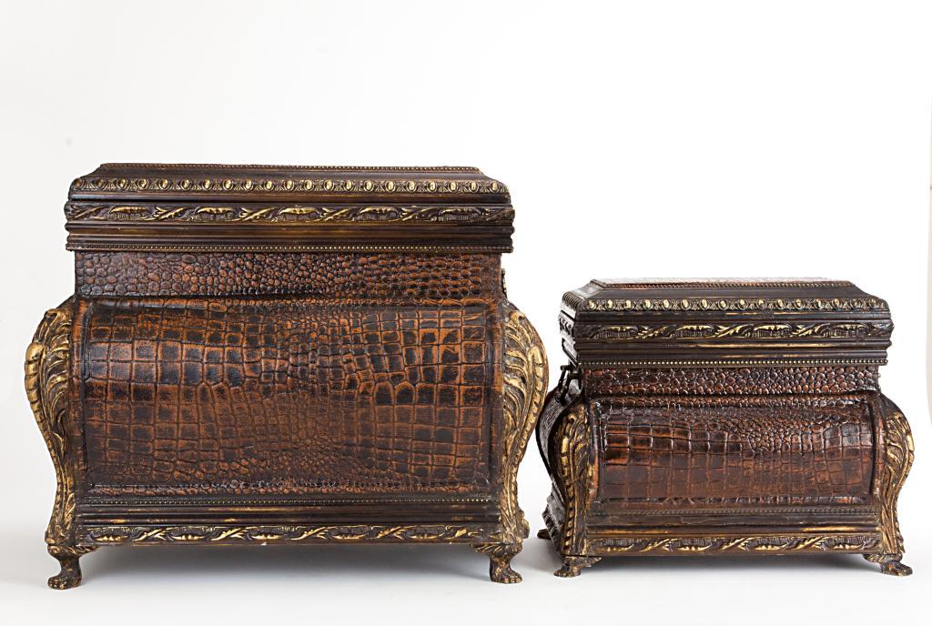 TWO DECORATIVE STORAGE BOXES (1 of 3)