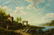 OIL ON CANVAS PAINTING OF A RIVERSIDE PATHWAY