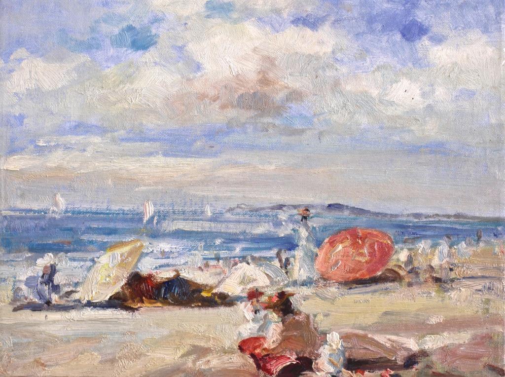 OIL PAINTING ON CANVAS OF A BEACH SCENE (1 of 1)