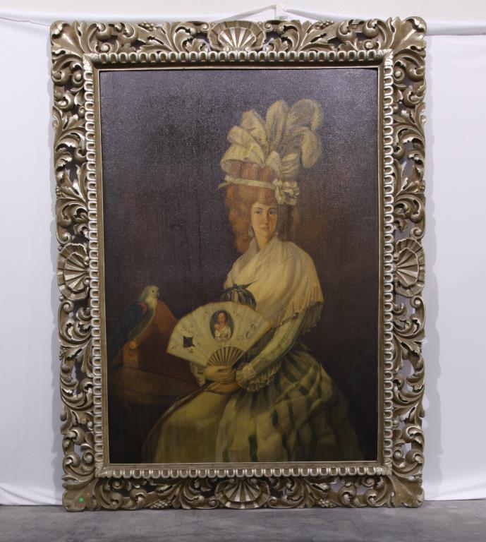 MASSIVE FRAMED OIL ON BOARD PAINTING OF A BEAUTY (1 of 1)