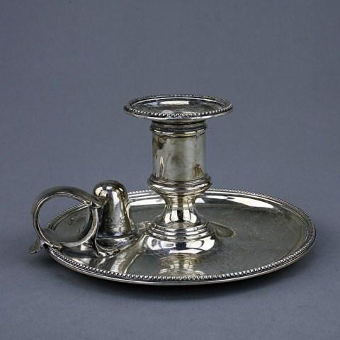 OLD SHEFFIELD SILVER PLATED CANDLESTICK (1 of 4)