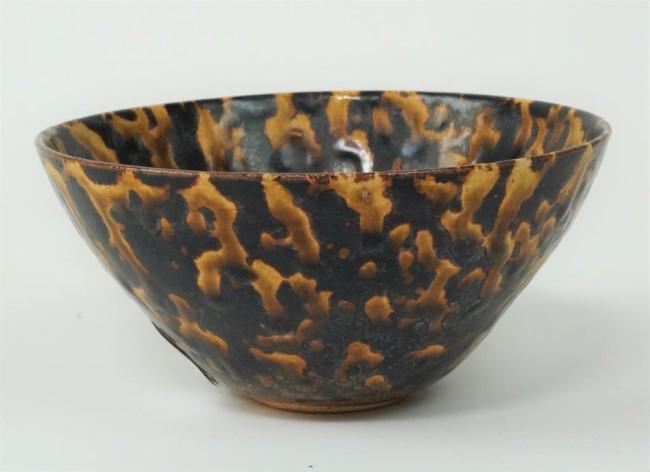 CHINESE 'TORTOISE SHELL' GLAZED POTTERY BOWL (1 of 3)