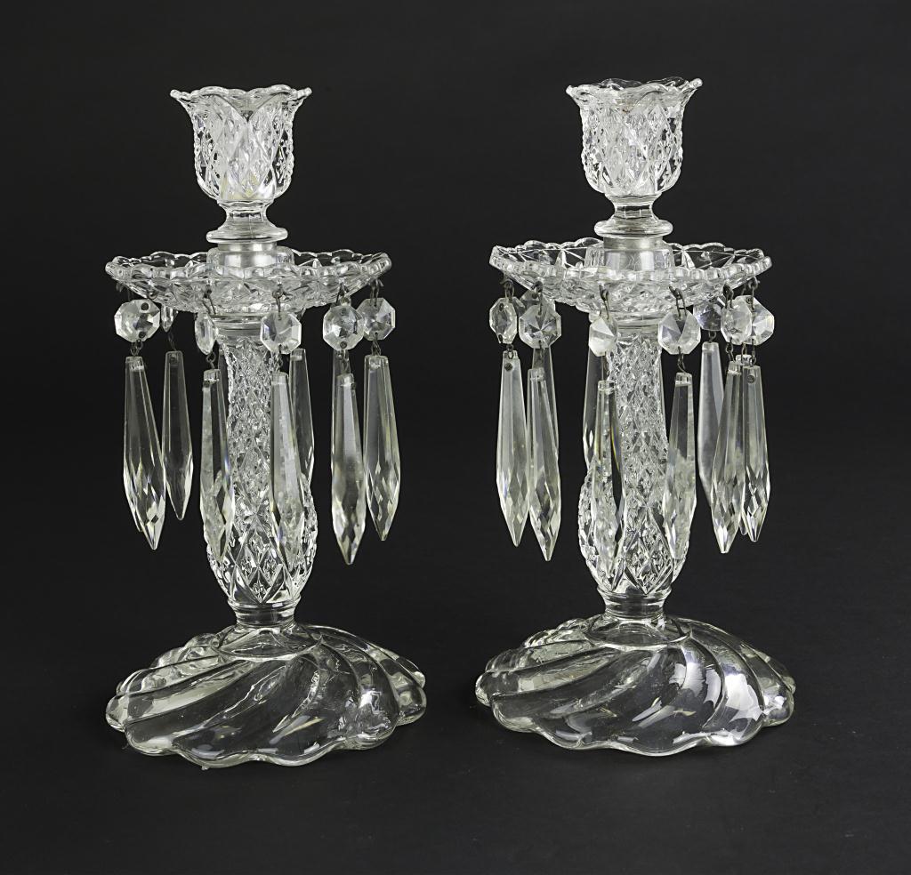 PAIR OF CUT CRYSTAL LUSTERS (1 of 2)