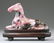 CHINESE CARVED PINK MARBLE RECUMBENT HORSE
