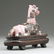 CHINESE CARVED PINK MARBLE RECUMBENT HORSE - 2