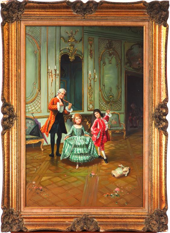 OIL PAINTING ON CANVAS OF DANCING NOBLE CHILDREN (1 of 1)
