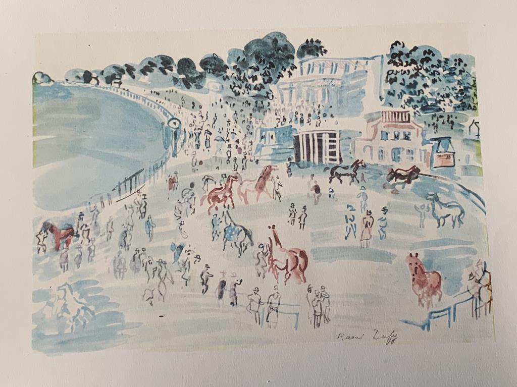 RAOUL DUFY, FRENCH (CIRCA 1950): Raoul Dufy was a French Fauvist painter, brother of Jean Dufy. He developed a colorful, decorative style that became fashionable for designs of ceramics and textiles, as well as decorative schemes for