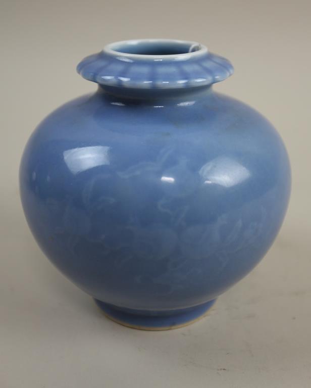 CHINESE LIGHT BLUE GLAZED JAR (1 of 2)