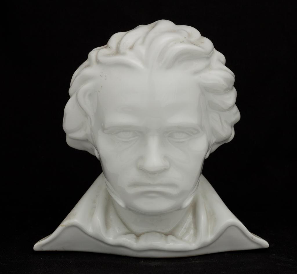 CZECH PORCELAIN BUST OF BEETHOVEN: H: 7 in.