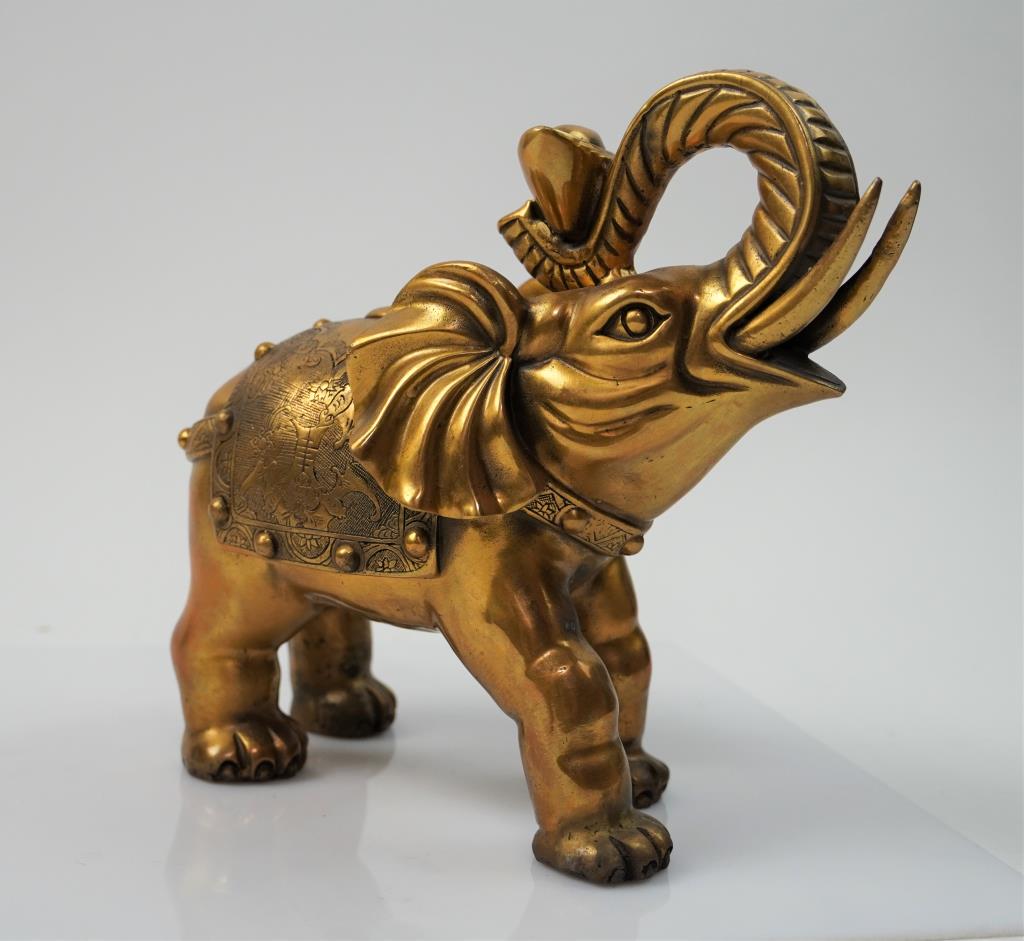 CHINESE GILDED BRONZE ELEPHANT (1 of 5)