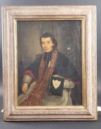 18TH CENTURY OIL PAINTING OF A PORTRAIT: Of a Nobleman. Depicting a scene of a nobleman holding a book seating on a chair.