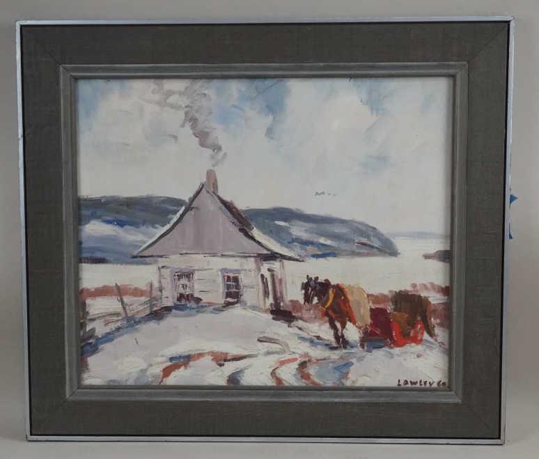 OIL ON BOARD PAINTING OF A WINTER LANDSCAPE (1 of 3)