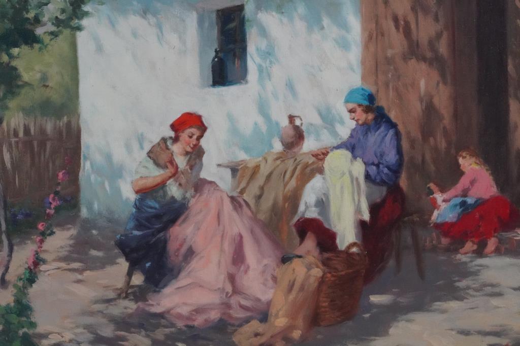 OIL PAINTING ON CANVAS OF TWO LADIES (1 of 3)