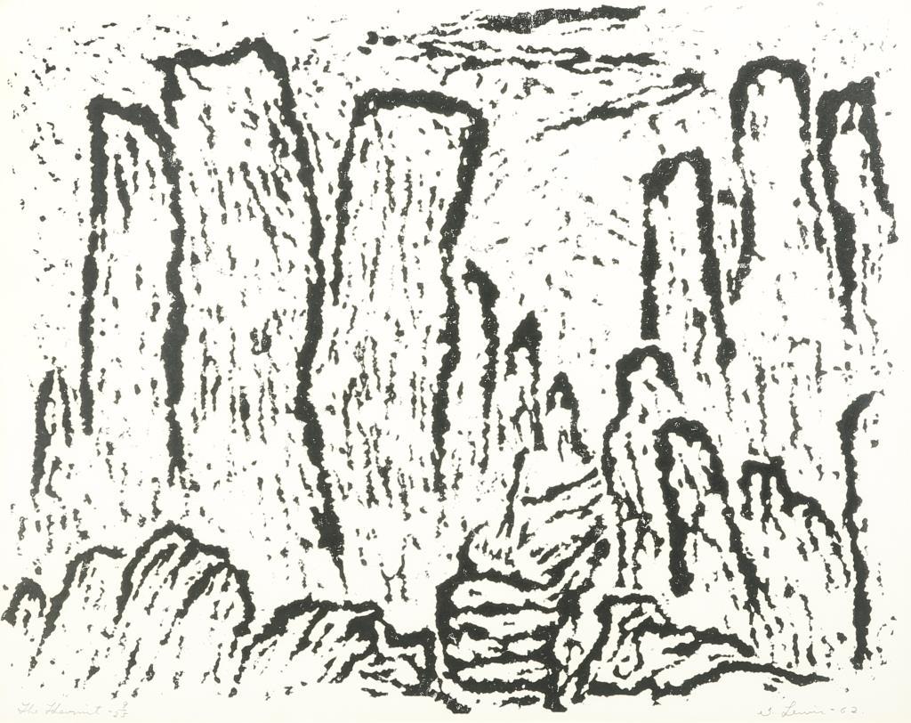 STANLEY LEWIS, CANADIAN (1930 - 2006): Lithogrpah, "The Hermit," pencil signed LEWIS - 62, numbered 9/25.Stanley Lewis was a Canadian Postwar & Contemporary artist who was born in 1930. Their work was featured in several exhibitions at key