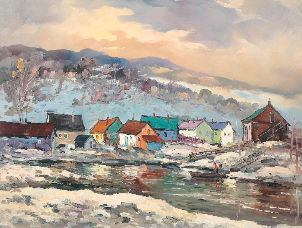 GEZA GORDON MARICH, CANADIAN (1913 - 1985): Geza Gordon Marich was a Canadian painter who was born in 1913. Geza Gordon Marich's work has been offered at auction multiple times. MONTREAL STREET SCENE, sold at Waddington's in 2011. The artist di