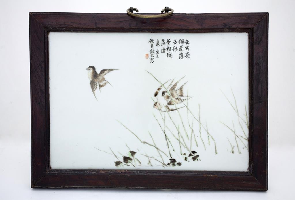 FRAMED CHINESE PORCELAIN PANEL (1 of 1)